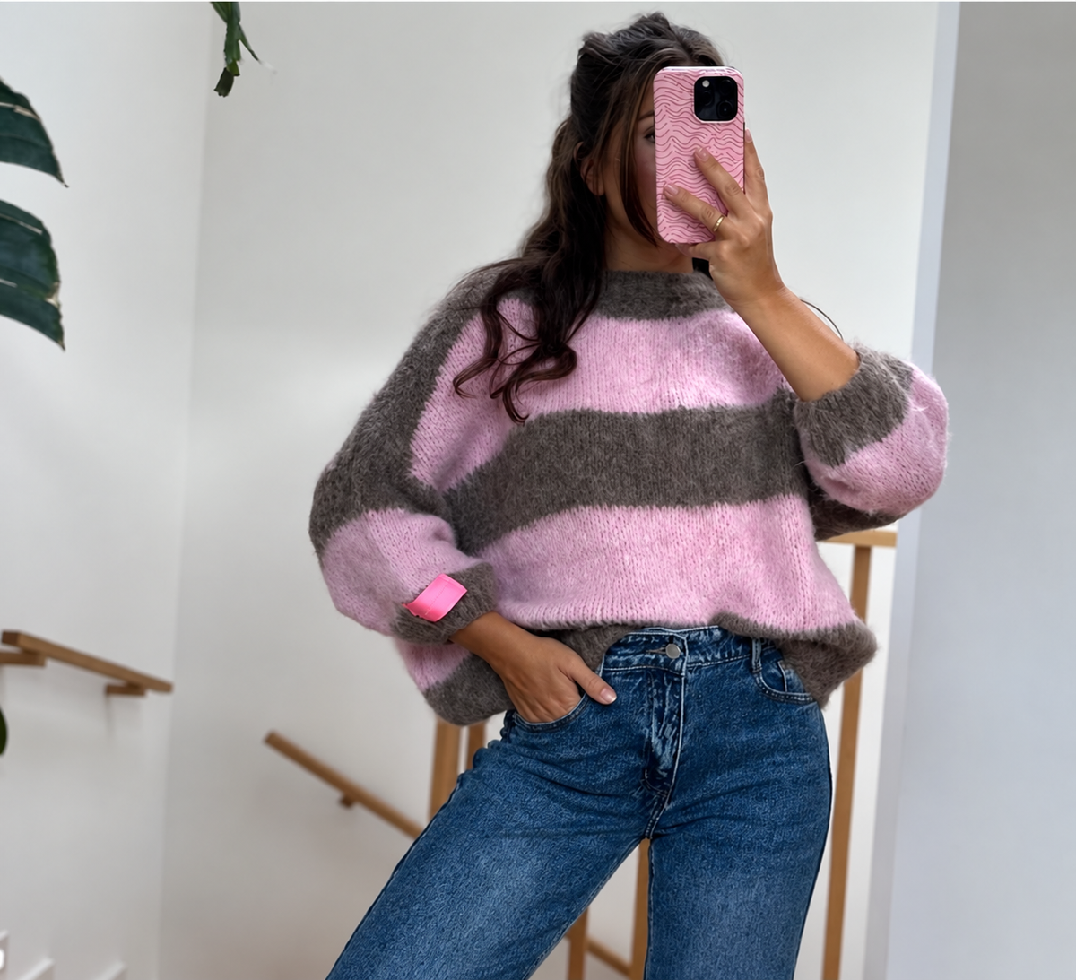 Pullover Stripe Rosa