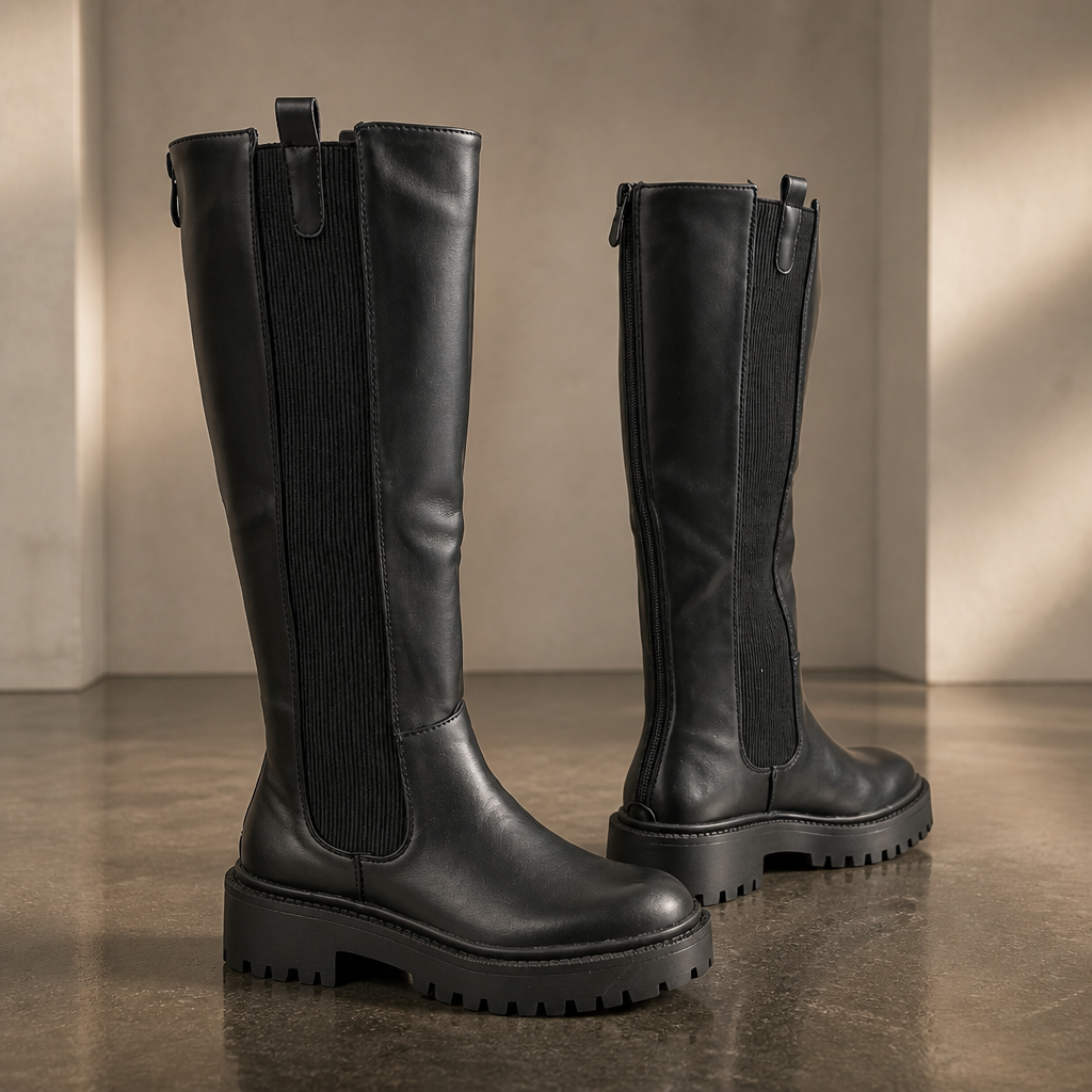 Stiefel Kunstleder Schwarz