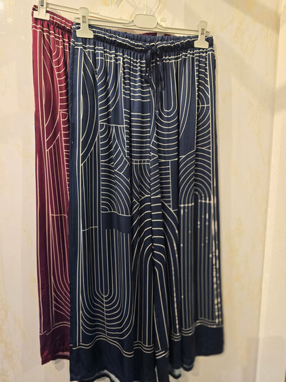 Hose Wideleg Viscose & Silk