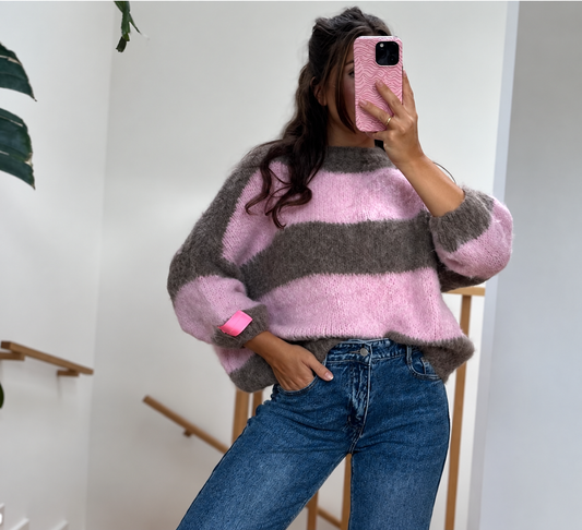 Pullover Stripe Rosa