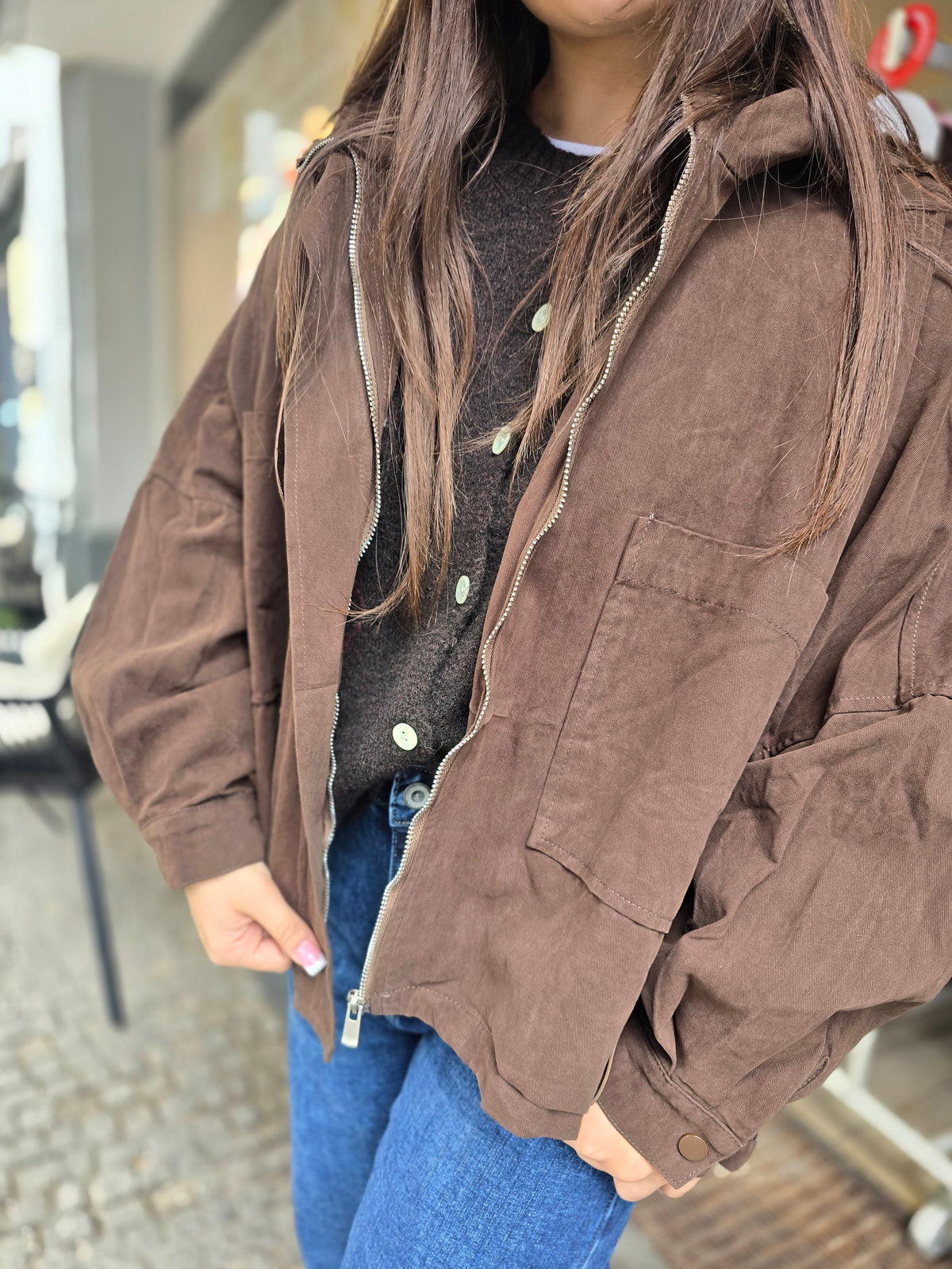 Jacke mit Kapuze Oversized