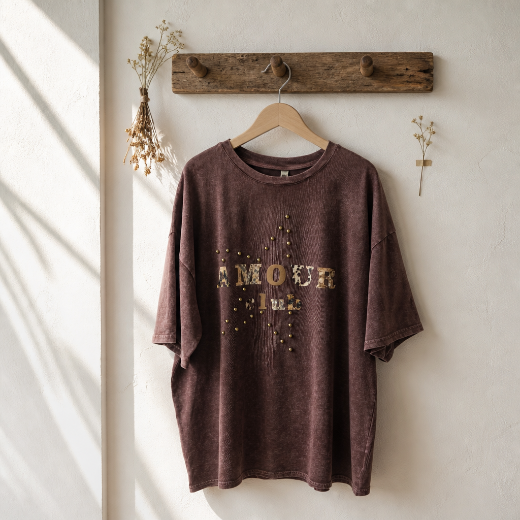 T-Shirt AMOUR CLUB Bordeaux