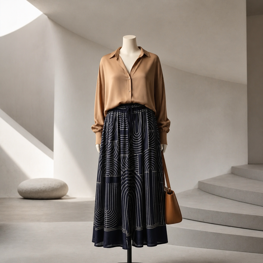 Hose Wideleg Viscose & Silk