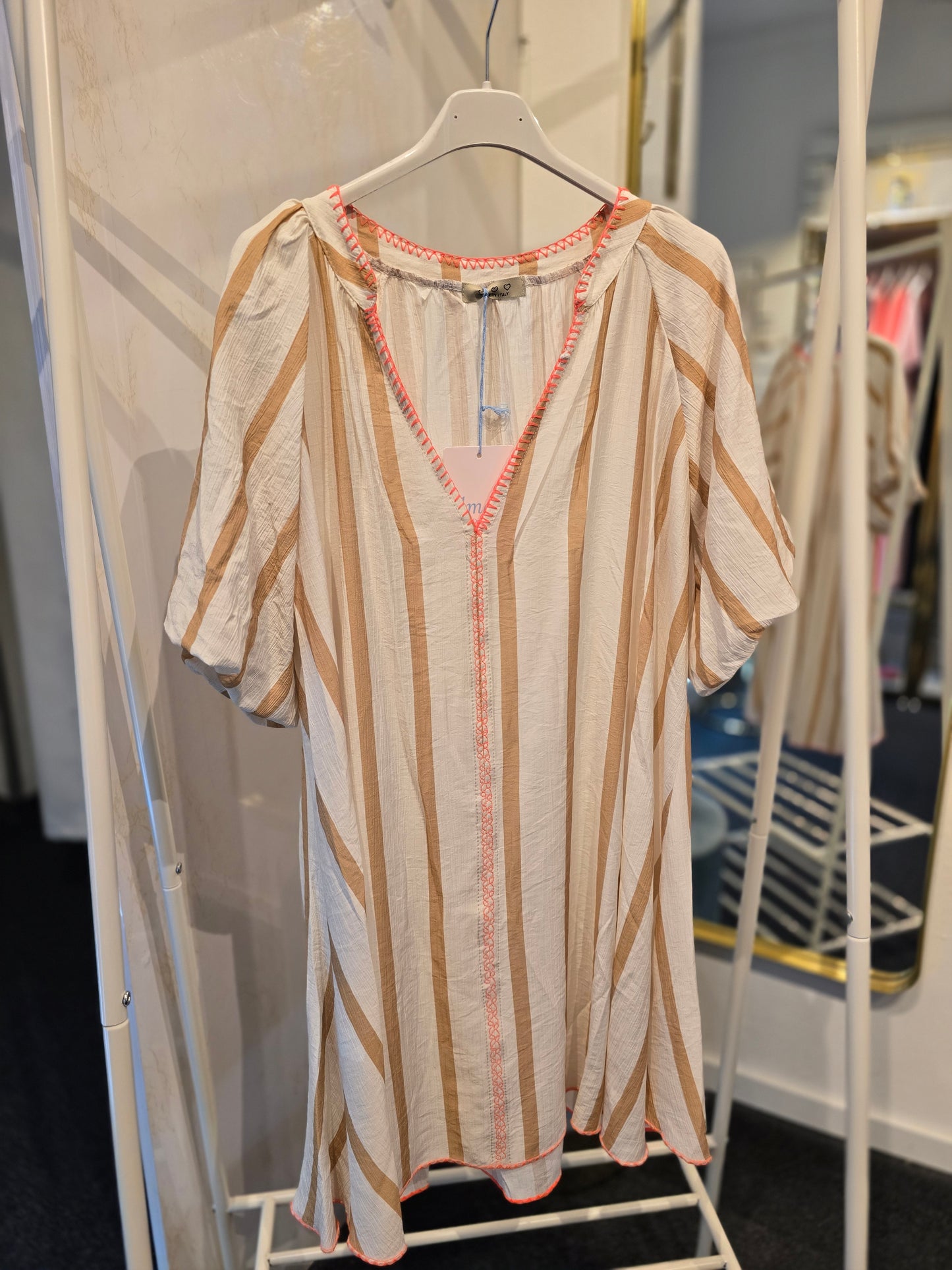 Midikleid 100% Viskose Neonrand