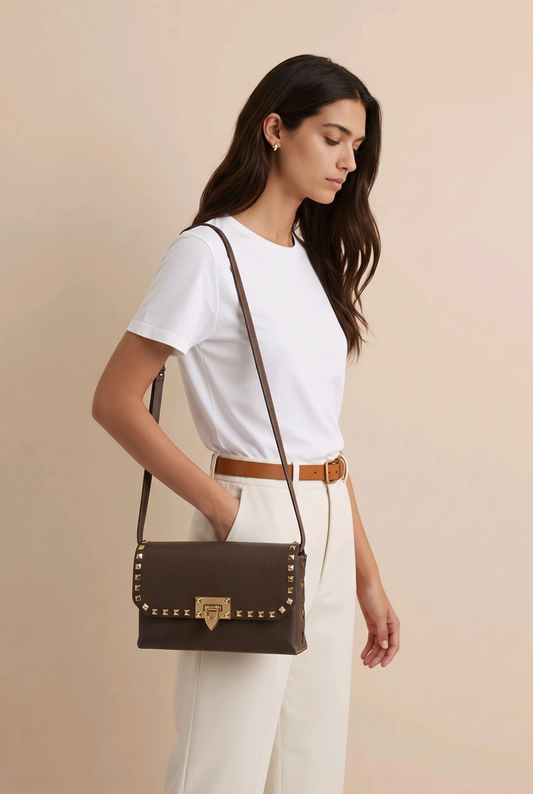 Tasche mit Nieten Echt Leder