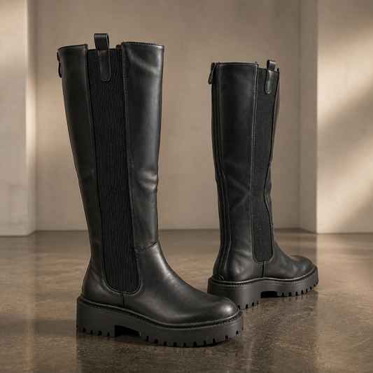 Stiefel Kunstleder Schwarz
